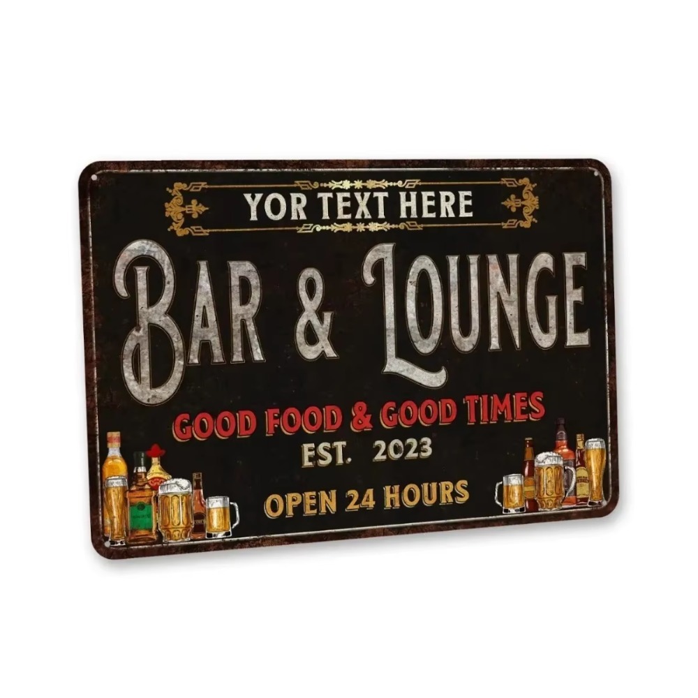 Placa de parede de metal com t - Home Bar Lounge avaliação e preço