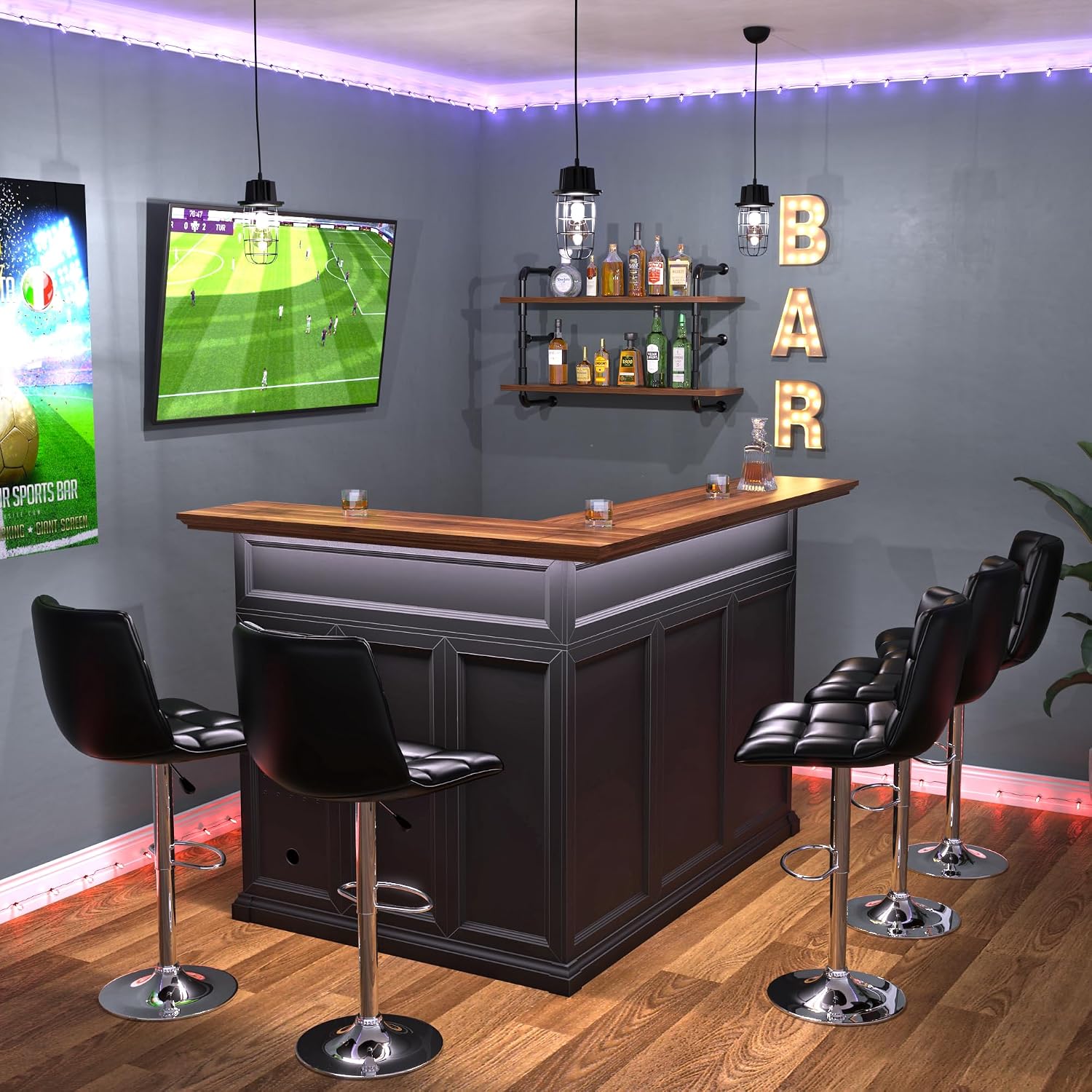 Armário de Bar em L para Casa  - Home Bar Lounge avaliação e preço